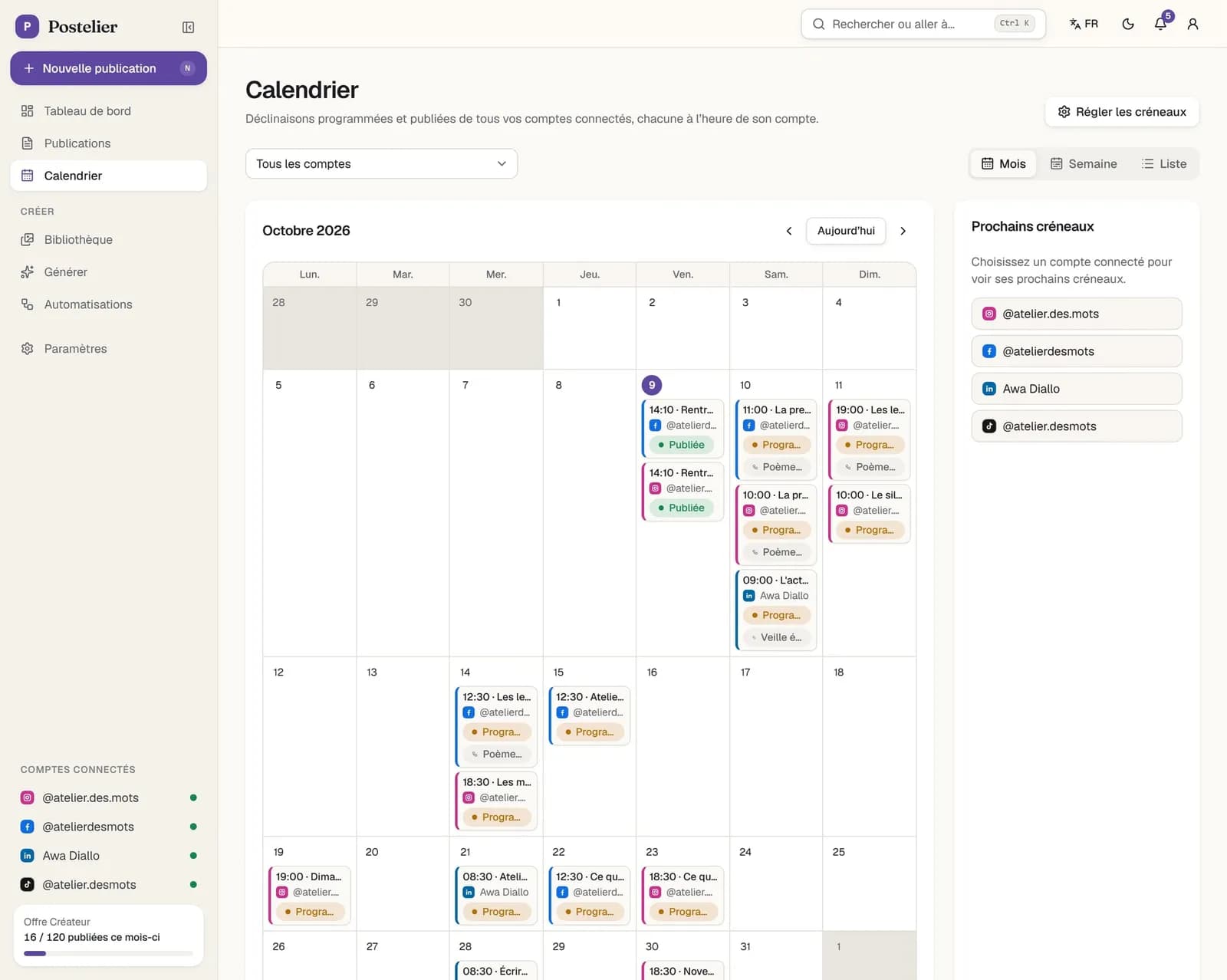 The calendar