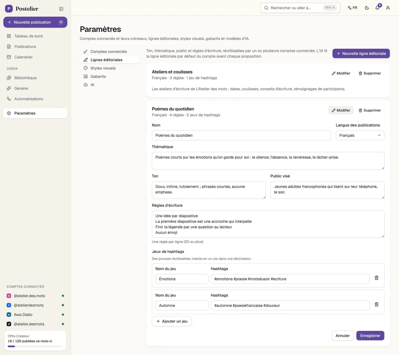 Postelier — The editorial line